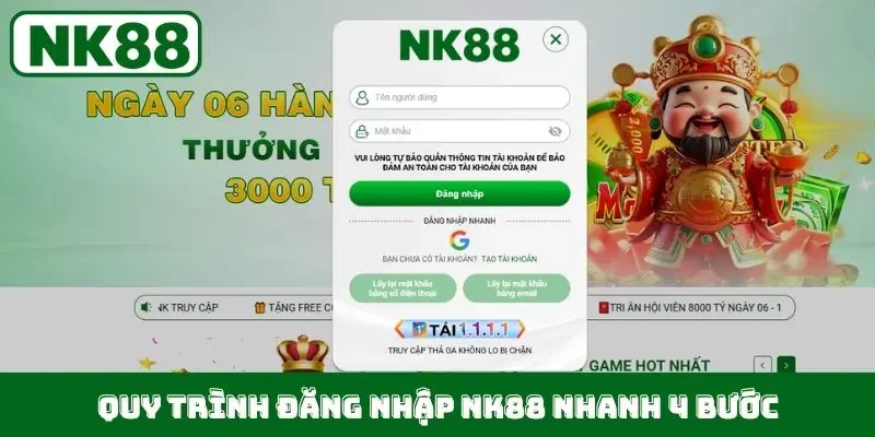Quy trình đăng nhập NK88 nhanh 4 bước